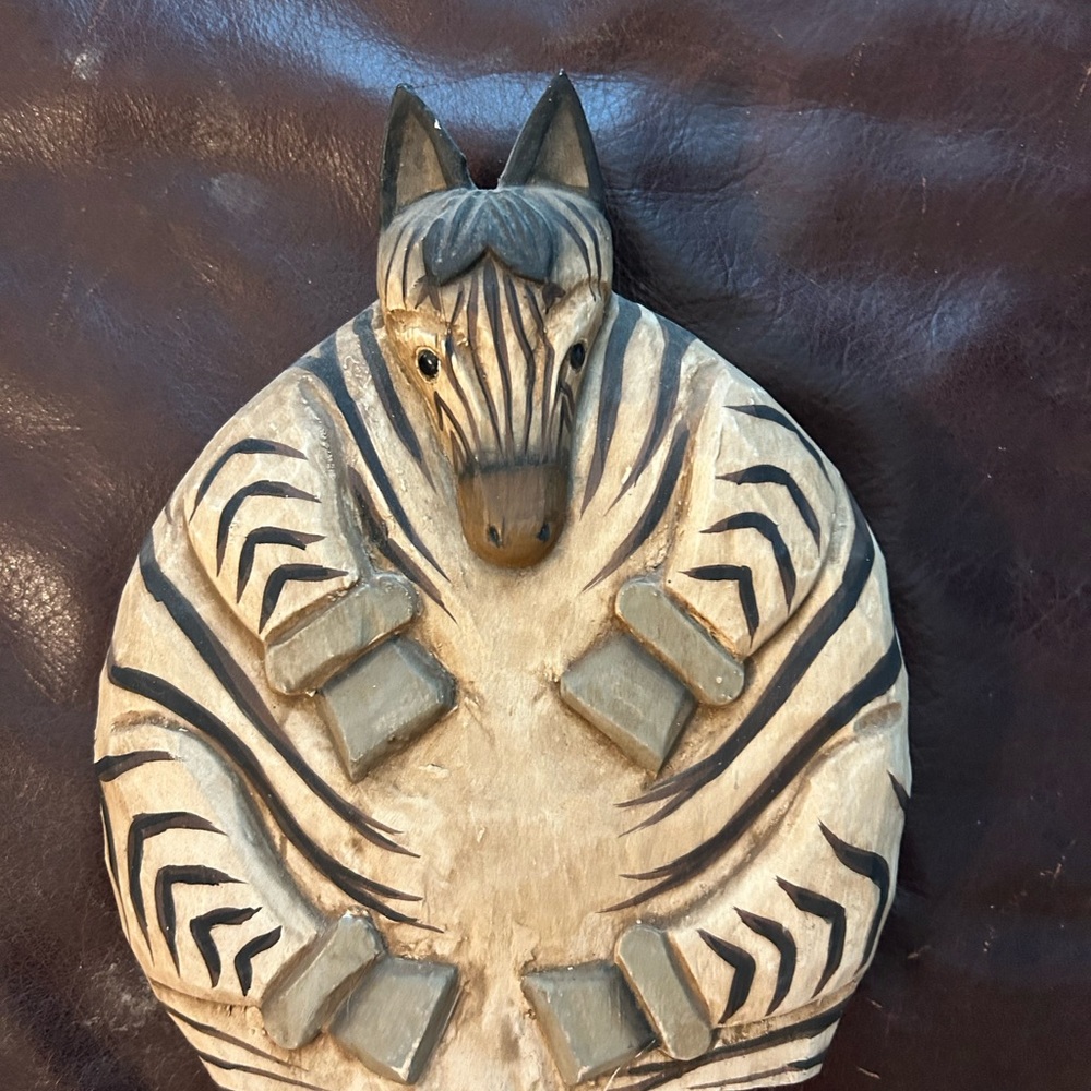 Wooden Zebra figurine
